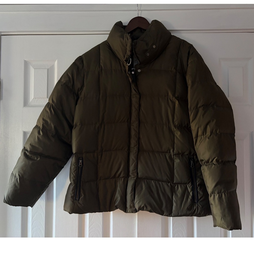 Eddie Bauer Women XXL Olive Green 700 Fill Goose Down Puffer Jacket Coat